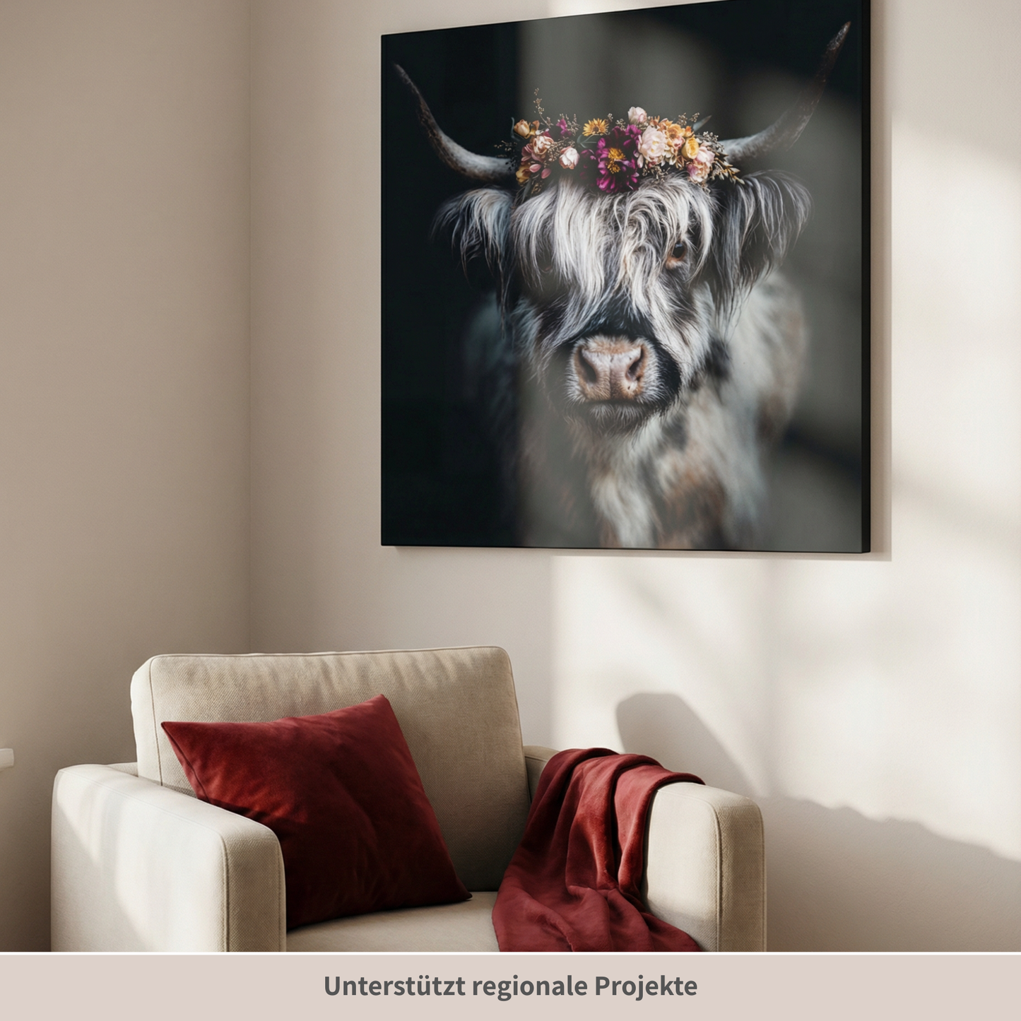 Hochlandrind "Lotte" | Kuh Bild auf Leinwand