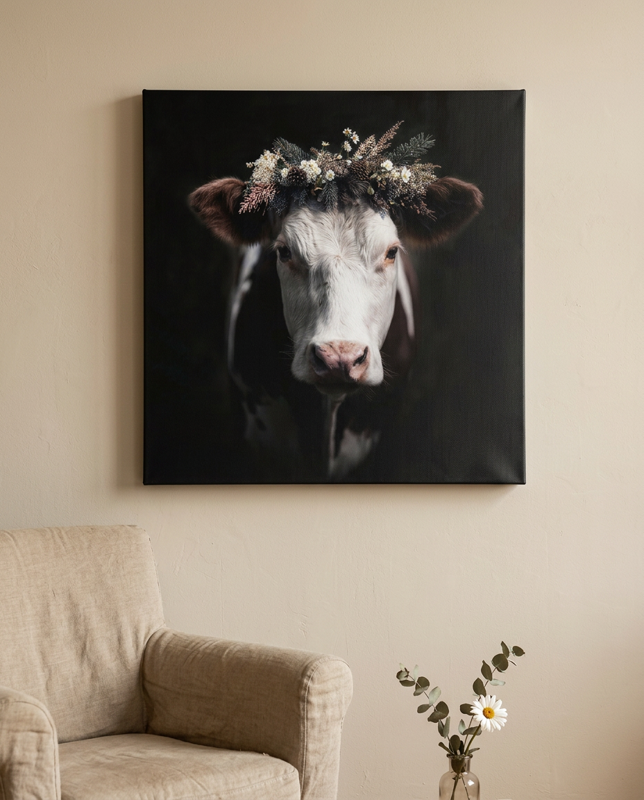 Als ausdrucksstarke moderne Wandkunst vereint dieses quadratische Leinwandbild rustikalen Charme mit tiefen Kontrasten für ein exklusives Design-Statement in Ihren Räumen.