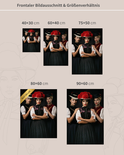 Trachten-Trio | Schwarzwald Bild auf Leinwand