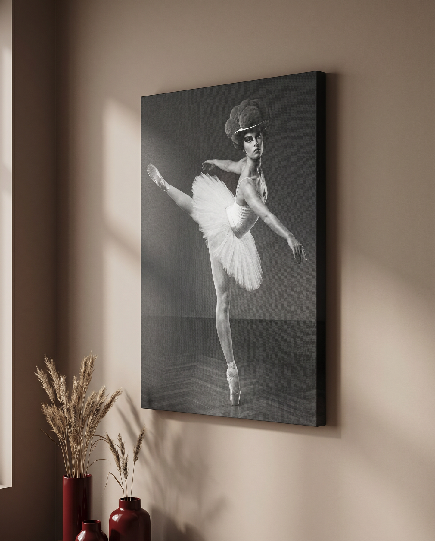 Dieses künstlerische Schwarzwald  Leinwandbild vereint feine Ballettkunst mit Heimatliebe und ist ein zeitloses Highlight für jede moderne Einrichtung.