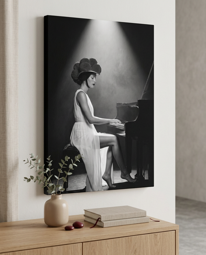 Dieses cineastische Schwarzwald Wandbild in Schwarz-Weiß vereint musikalische Eleganz mit Tradition und setzt als moderne Wandkunst einen dramatischen Akzent in jedem Raum.