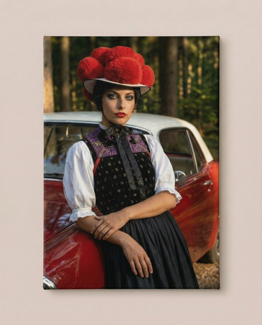 Waldmärchen in Rot | Modernes Schwarzwald Bild