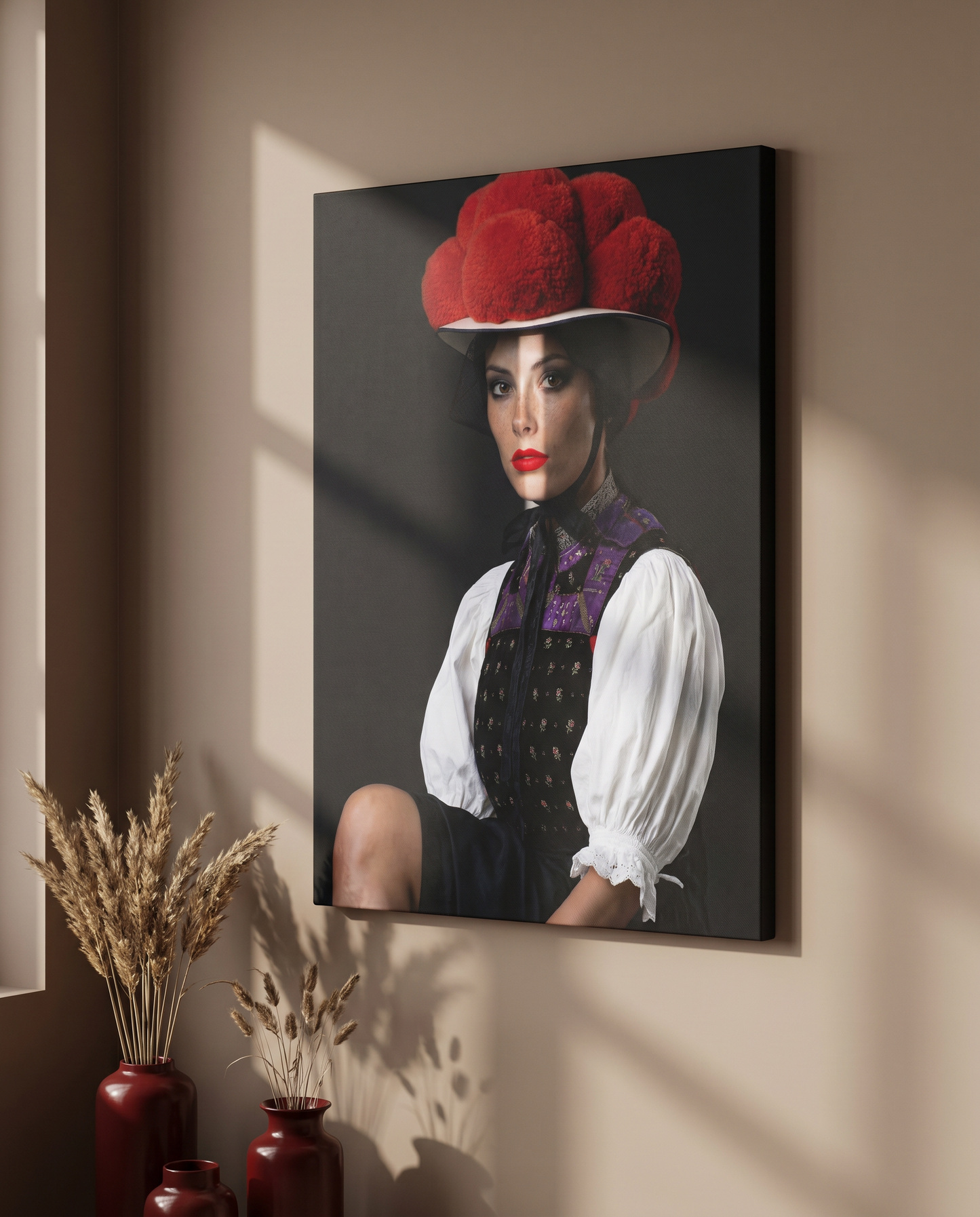 Ein ausdrucksstarkes Schwarzwald Wandbild auf Leinwand, welches traditionelle Elemente und zeitloses Design für eine exklusive Raumgestaltung vereint.