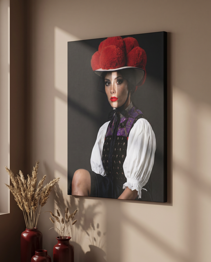 Ein ausdrucksstarkes Schwarzwald Wandbild auf Leinwand, welches traditionelle Elemente und zeitloses Design für eine exklusive Raumgestaltung vereint.