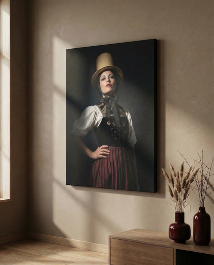 Traditioneller Strohzylinder | Schwarzwald Wandbild